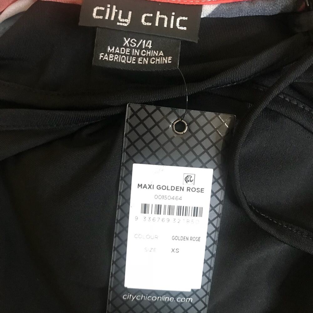 City Chic Golden Rose Maxi Dress Size 14 NEW - Picture 10 of 11